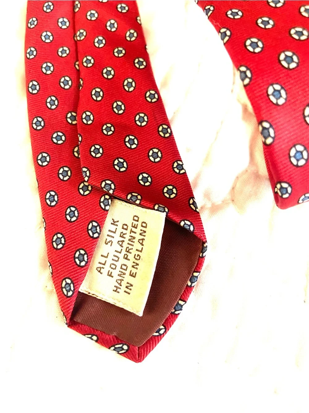 Silk Vintage Bert Pulitzer Foulard Necktie Red